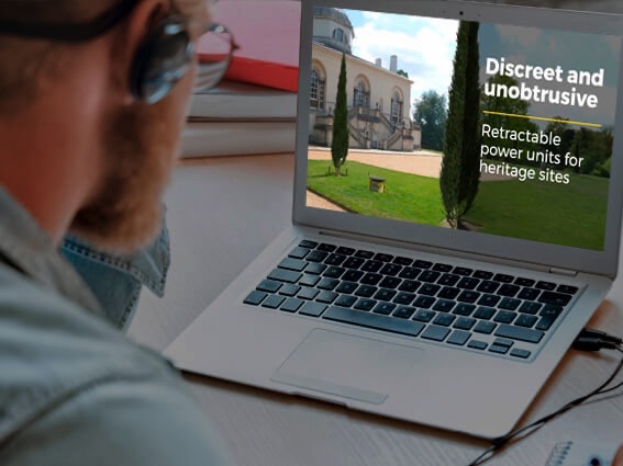 Person watching a video on a monitor